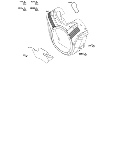 Blower Housing Group Diagram and Parts List for 305447-0335-F1 200000 - 399999 Briggs and Stratton Engine